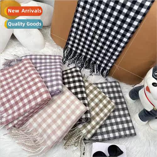 Classic black and white plaid scarf autumn and winter  scarf