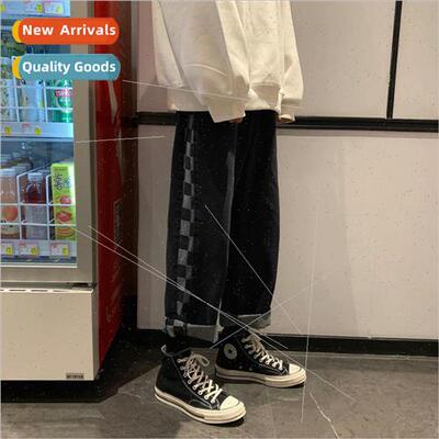 Mens straight jeans winter Korean nd loose retro gangster ha