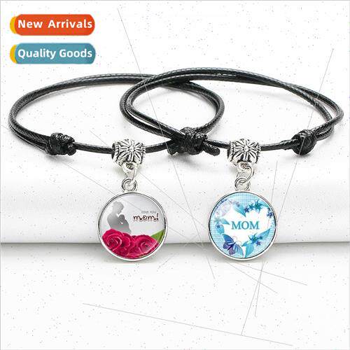 Mothers Day  mple Black MOM Collection Time Gemstone Bracele