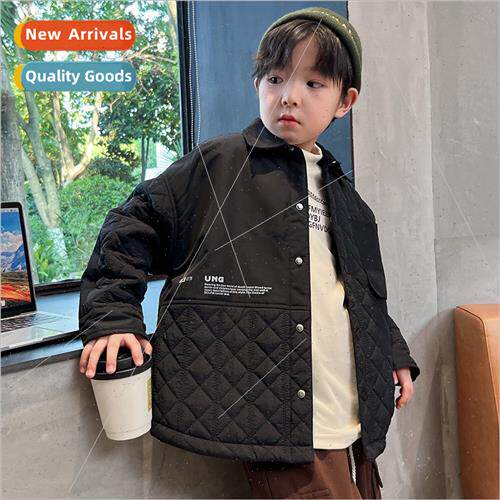 Boys winter jacket 2023 new childrens fall and winter clothe