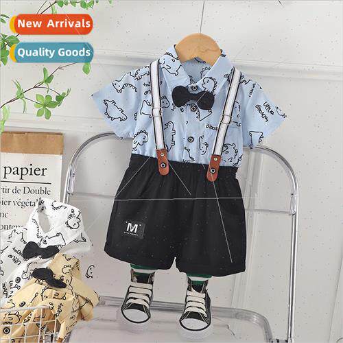 2023 childrens clothing new boys straps suit boy baby short-