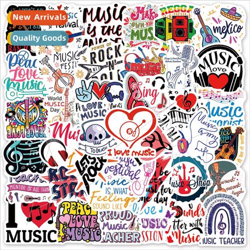 50 small fresh music graffiti stickers luggage stationery ph