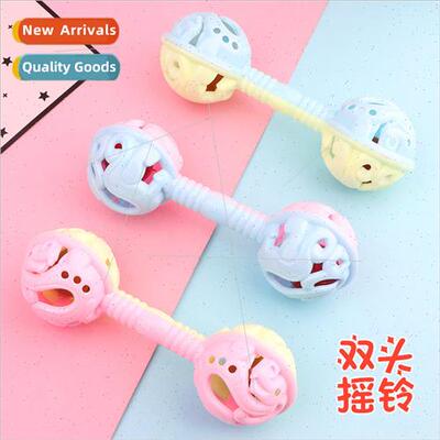 Early education hand shaking double head fun rattles baby to
