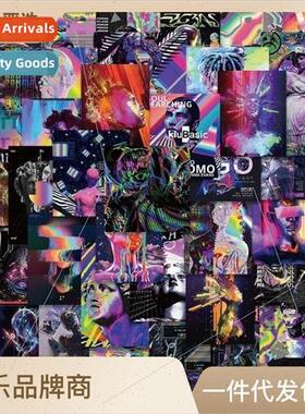 50 pcs of purple cool dreamy aesthetic decals guitar skatebo