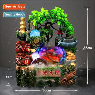 ving room fish tank desktop wigwam fountain feng shui wheel