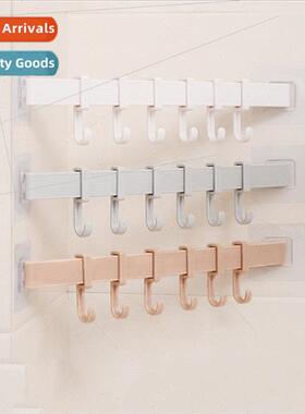 Adhesive hooks kitchen wall hanging 6 rows of hooks creative