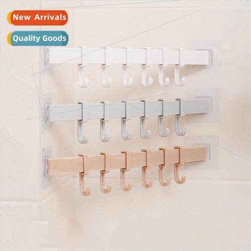 Adhesive hooks kitchen wall hanging 6 rows of hooks creative