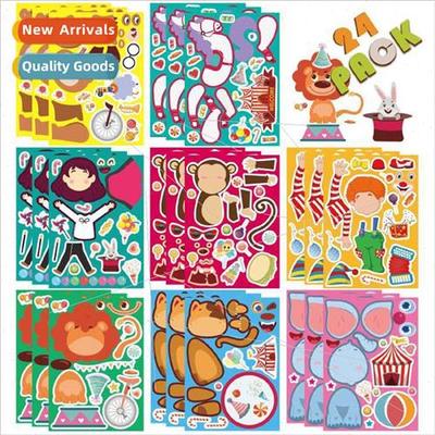 Childrens cartoon series of decorative stickers circus anima