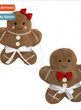 Cupcakes and Gingerbread Boy Girl Christmas Pillow Plush Toy