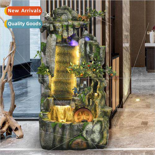 Large rockery water fountain landscape humidifier feng shui