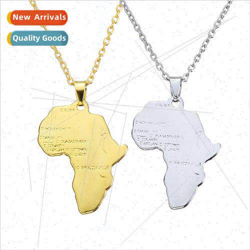 Gold lver African Map Necklace Hip Hop Necklace Jewelry