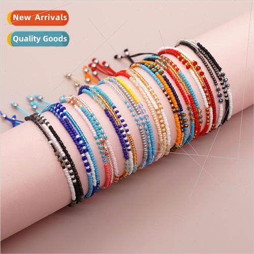 Ins Bracelet 3 Loops Clashing Color Rice Beads Handmade Bead