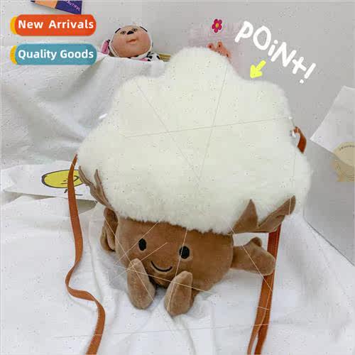 Cute cotton bag female 2022 new shoulder plush bag cartoon q
