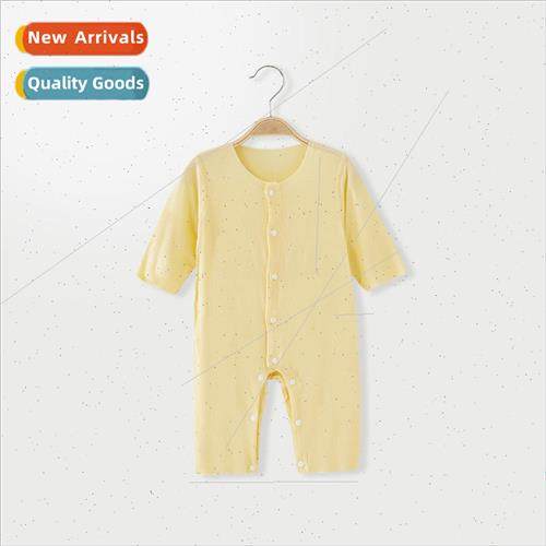 Baby clothes onesie summer ultra-thin  of long-sleeved pajam