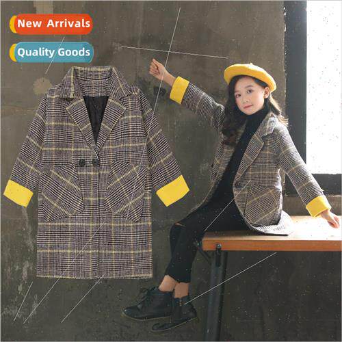 Girls tweed jacket 2023 new fall 适用eign- Korean  of the ch