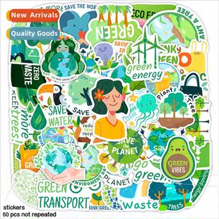 environmental protection stickers earth green envi pcs