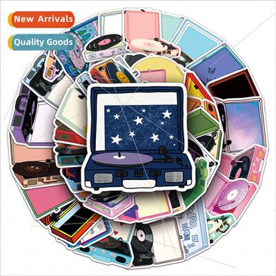 50 cartoon record player nd cool creative graffiti waterproo