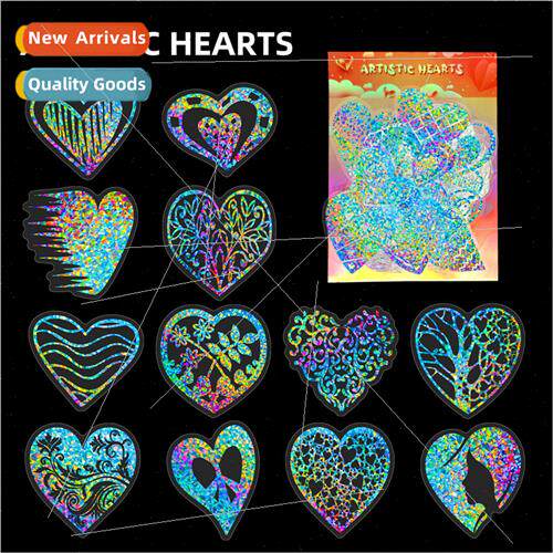 50 Pieces Love Full Clear Laser Stickers Students Kids Rewar