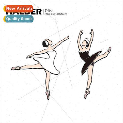 ballet girl pin black and white swan dance medal graduation