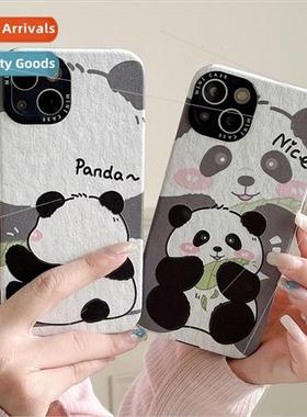 Cartoon cute panda couple  适用 14ProMax phone case iPhone13