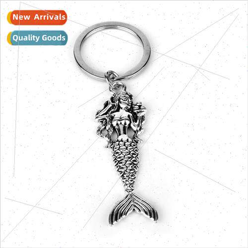 2019 new mermaid keychain creative metal car key ring chain