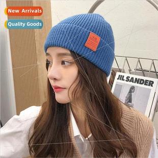 letters fall Hat patch and winter knitted womens cap Korean