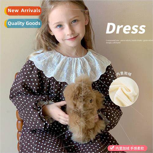 Korea girls retro padded thickened dress children sweet cute