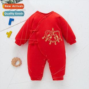 Baby jumpsuit winter jacket jacket cotton clothing red New Y