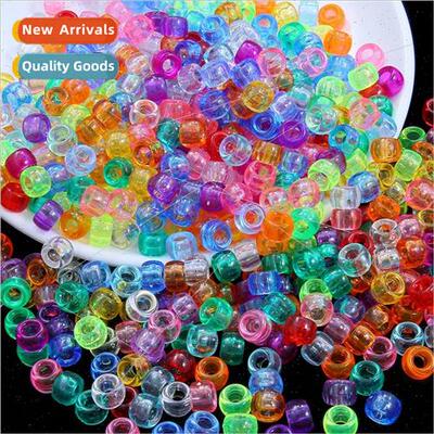 Transparent acrylic large hole rice beads round beads weavin