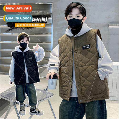 Childrens clothing boys winter jacket cotton vest 2023 new m