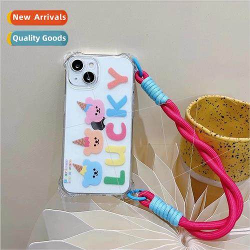 Cartoon colorful bear letters 适用 Apple 14 phone case iPhon