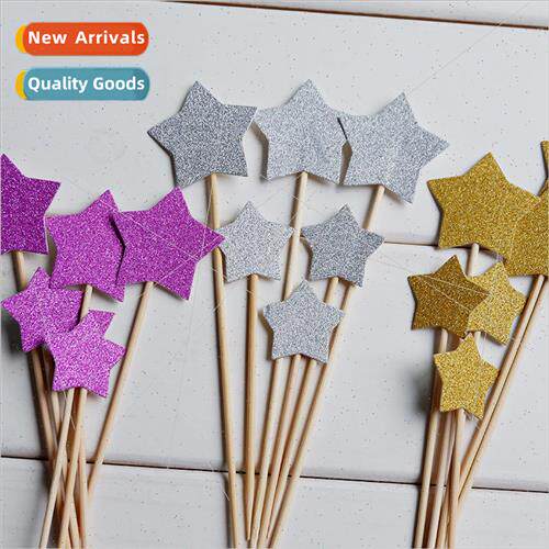 Shiny gold and silver love star decoration insert plate birt