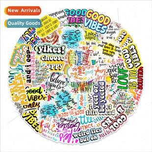 50 Colorful English Phrase Stickers Car ggage Refrigerator M