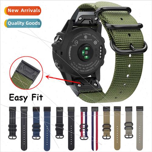 适用 Garmin Fenix 7x 6x 6 Quick Release Canvas Nylon Strap T