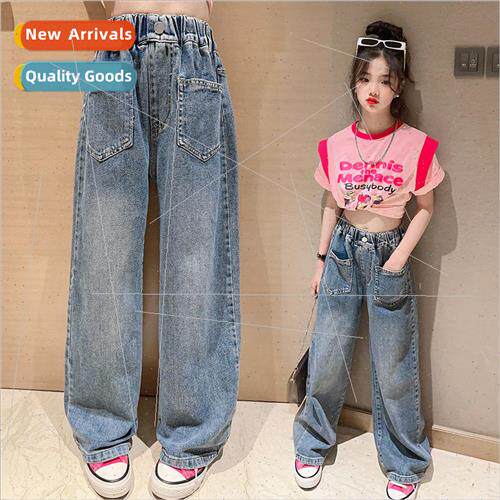 2023 new childrens jeans 适用 girls in the fall section of t
