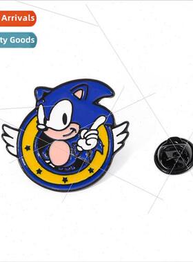 Game Anime Sonic the Hedgehog Sonic Brooch Cartoon Enamel Pi