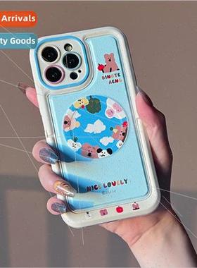 ins blue sky white clouds persimmon pepper bear 适用 iPhone