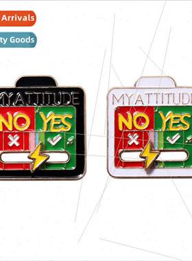 Creative Rotating YES/NO Right or Wrong Choice Pin MY ATTITU