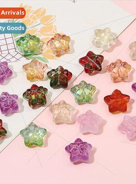 Cute stained glass pentagram bow beads loose beads diy handm