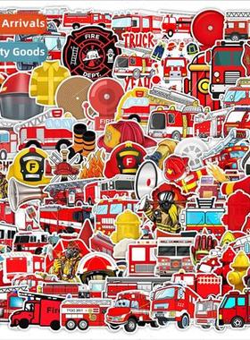 100 fire-fighting heroes graffiti stickers skateboard luggag
