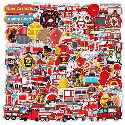 100 fire-fighting heroes graffiti stickers skateboard luggag