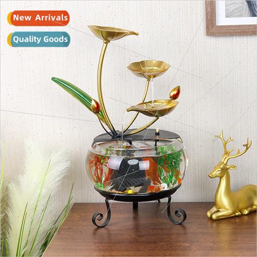 Home decor home glass small fish tank ornaments attracting w