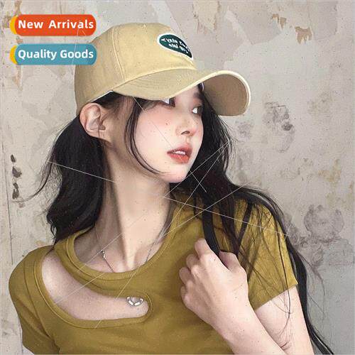 Hat female fashion simple baseball cap show face small sun b