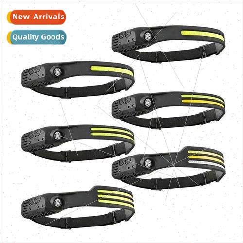New wave sensor COB headlamp outdoor riding light USB rechar