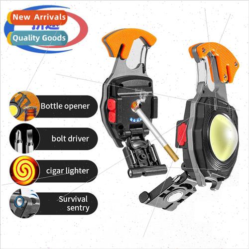 Cigarette lighter multifunction portable carry keychain COB