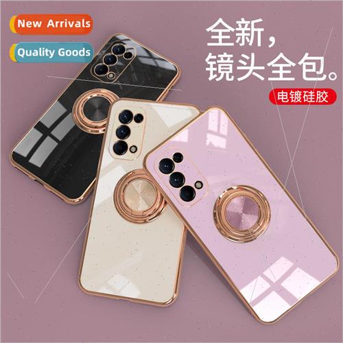 适用 OPPOReno6pro cell phone case 6D plating Reno5 car finge