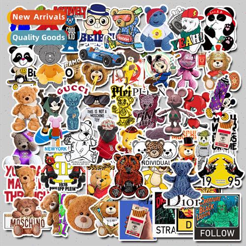 50 spoof bear luggage stickers laptop stickers do not leave