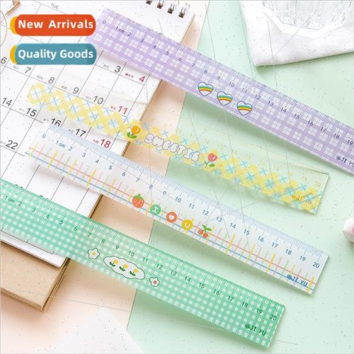 Grid Acrylic Ruler Fresh mple Lattice Ins Handbook Ruler Stu