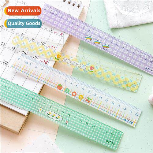 Grid Acrylic Ruler Fresh mple Lattice Ins Handbook Ruler Stu