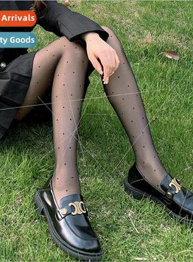 Polka dot stockings Japanese lolita retro white black stocki